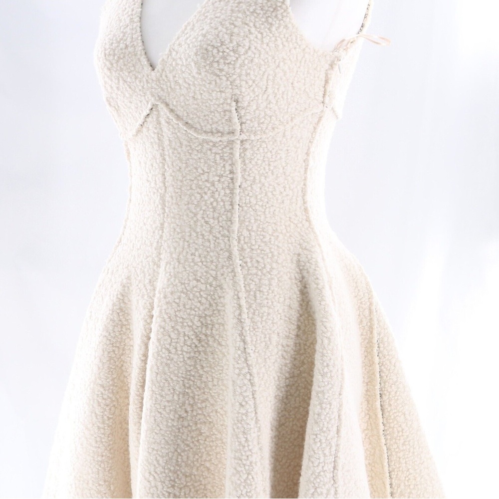 Unique Limited Missoni Ivory Wool Blend, V-Neck Women’s Mini Dress, Size M